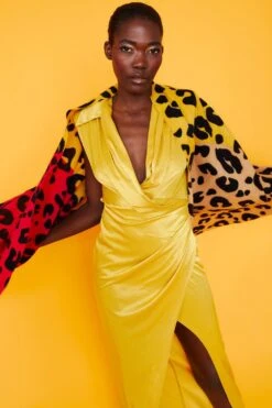 JAYLEY Animal Print Cashmere & Silk Blend Leopard Print Wrap