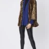 JAYLEY Animal Print Faux Fur Teddy Coat