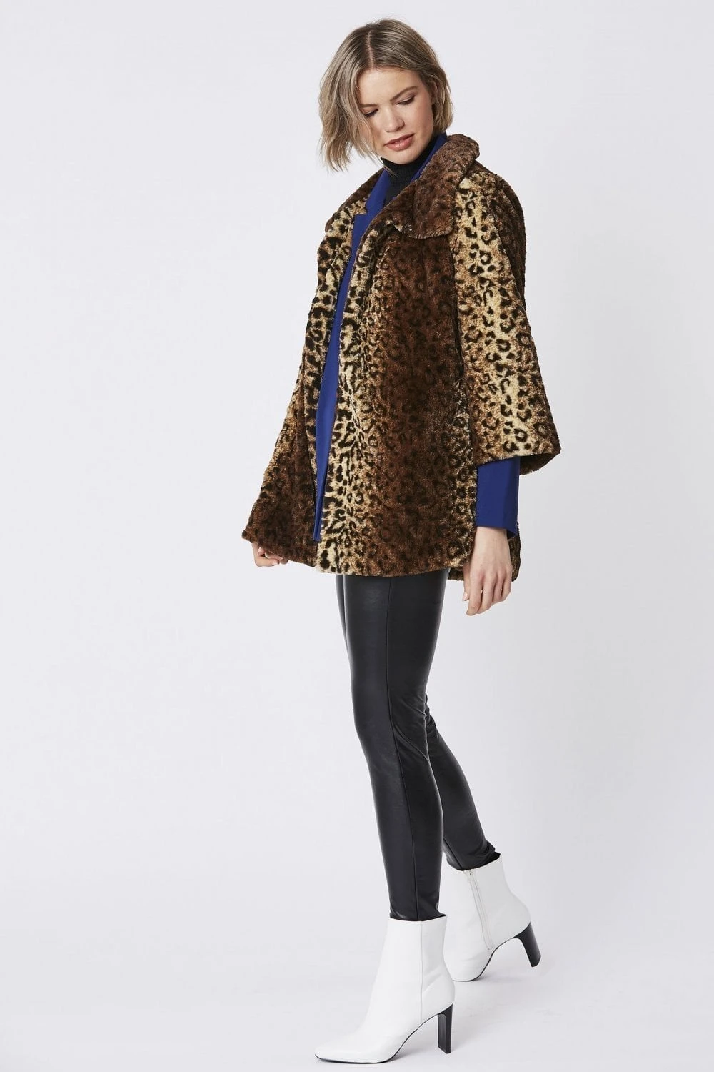 JAYLEY Animal Print Faux Fur Teddy Coat 2 JAYLEY Animal Print Faux Fur Teddy Coat - Image 2