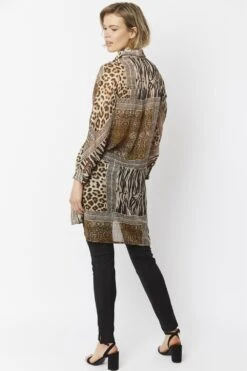 JAYLEY Animal Print Leopard Print Oversized Shirt Dress -Deals Fabulous Women Wear Store jayley animal print leopard print oversized shirt dress p5130 63993 image