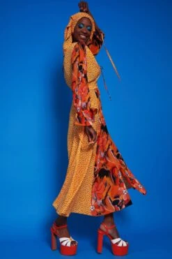 JAYLEY Autumn Long Sleeve Maxi Dress With Fish Design -Deals Fabulous Women Wear Store jayley autumn long sleeve maxi dress with fish design p14414 95075 image