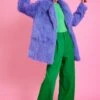 JAYLEY Bamboo Faux Fur Lilac Midi Coat