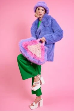 JAYLEY Bamboo Faux Fur Lilac Midi Coat 8 JAYLEY Bamboo Faux Fur Lilac Midi Coat -Deals Fabulous Women Wear Store jayley bamboo faux fur lilac midi coat p14447 95442 image