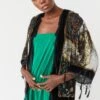 JAYLEY Black Animal Print Silk Devore Jacket