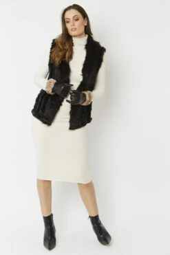 JAYLEY Black Cashmere Blend Faux Fur Gilet -Deals Fabulous Women Wear Store jayley black cashmere blend faux fur gilet p3819 58173 image