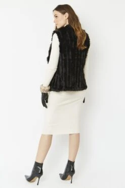 JAYLEY Black Cashmere Blend Faux Fur Gilet -Deals Fabulous Women Wear Store jayley black cashmere blend faux fur gilet p3819 58175 image