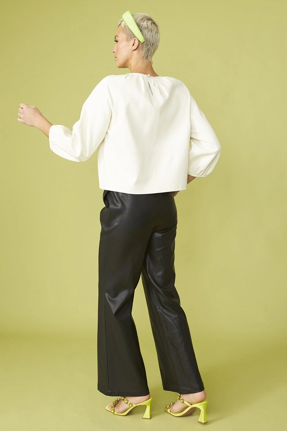 JAYLEY Black Eco Leather Trousers 2 JAYLEY Black Eco Leather Trousers - Image 2