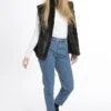 JAYLEY Black Faux Fur Gilet