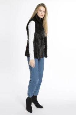 JAYLEY Black Faux Fur Gilet -Deals Fabulous Women Wear Store jayley black faux fur gilet p3674 57561 image