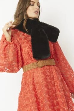 JAYLEY Black Faux Fur Scarf -Deals Fabulous Women Wear Store jayley black faux fur scarf p4698 61650 image