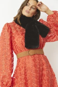 JAYLEY Black Faux Fur Scarf -Deals Fabulous Women Wear Store jayley black faux fur scarf p4698 61651 image