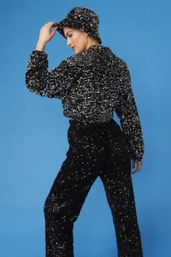 Best Seller -Deals Fabulous Women Wear Store jayley black multi sequin bomber jacket p13292 90046 image