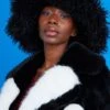 JAYLEY Black Oversized Bamboo Fur Hat