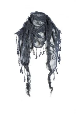 JAYLEY Black Silk Chiffon Scarf