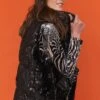 JAYLEY Black Velvet Sequin Gilet