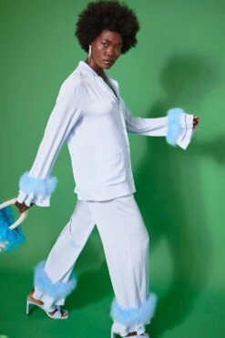 JAYLEY Blue Awilix Day To Night Feather Co-ord -Deals Fabulous Women Wear Store jayley blue awilix day to night feather co ord p8612 48754 image