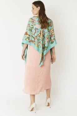 JAYLEY Blue Cashmere Blend Hand Painted Print Wrap -Deals Fabulous Women Wear Store jayley blue cashmere blend hand painted print wrap p5216 64398 image