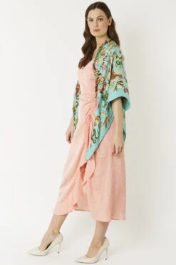 JAYLEY Blue Cashmere Blend Hand Painted Print Wrap -Deals Fabulous Women Wear Store jayley blue cashmere blend hand painted print wrap p5216 64401 image