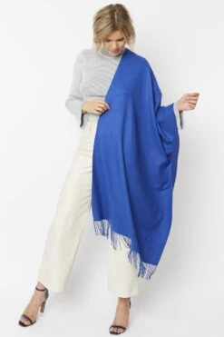 JAYLEY Blue Cashmere Blend Scarf -Deals Fabulous Women Wear Store jayley blue cashmere blend scarf p4711 61707 image