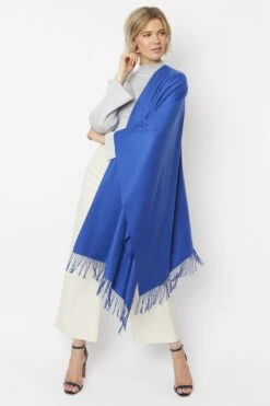JAYLEY Blue Cashmere Blend Scarf -Deals Fabulous Women Wear Store jayley blue cashmere blend scarf p4711 61712 image