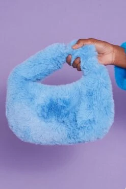 JAYLEY Blue Faux Fur Charlotte Bag