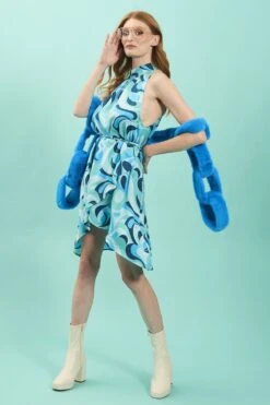 JAYLEY Blue Handcraft Faux Fur Chain Scarf -Deals Fabulous Women Wear Store jayley blue handcraft faux fur chain scarf p12726 86174 image