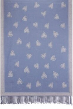 JAYLEY Blue Love Hearts Tassel Reversible Cashmere Blend Scarf -Deals Fabulous Women Wear Store jayley blue love hearts tassel reversible cashmere blend scarf p11765 82133 image
