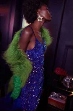 JAYLEY Blue Sequin Cami Ruffle Dress -Deals Fabulous Women Wear Store jayley blue sequin cami ruffle dress p11340 79088 image