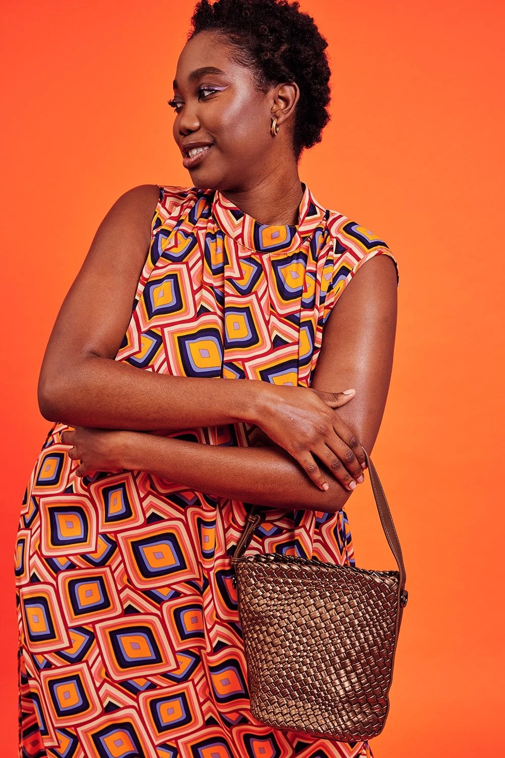 JAYLEY Bronze Woven Bucket Bag 1 JAYLEY Bronze Woven Bucket Bag