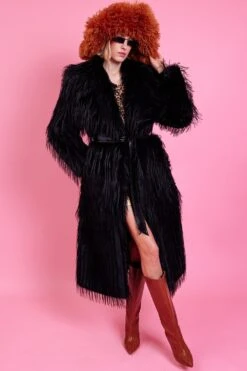 JAYLEY Brown Oversized Bamboo Fur Hat -Deals Fabulous Women Wear Store jayley brown oversized bamboo fur hat p14284 95676 image