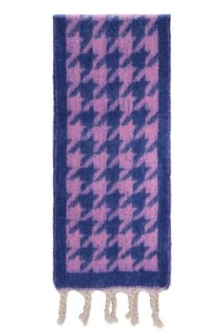 JAYLEY Cashmere Blend Houndstooth Check Scarf In Purple -Deals Fabulous Women Wear Store jayley cashmere blend houndstooth check scarf in purple p12928 87614 image