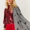 JAYLEY Cashmere Blend Star Design Scarf / Wrap