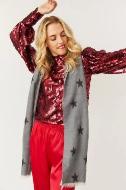 JAYLEY Cashmere Blend Star Design Scarf / Wrap -Deals Fabulous Women Wear Store jayley cashmere blend star design scarf wrap p11215 78368 image
