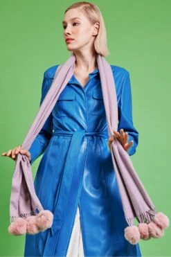 JAYLEY Cashmere Blend Wrap With Mocha Checkered Poms -Deals Fabulous Women Wear Store jayley cashmere blend wrap with mocha checkered poms p12131 83782 image