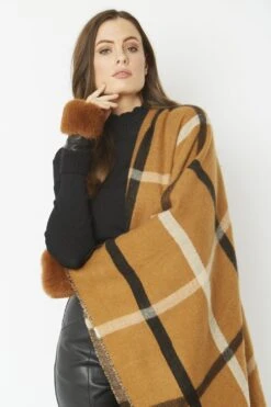 JAYLEY Chocolate Faux Fur Fingerless Gloves -Deals Fabulous Women Wear Store jayley chocolate faux fur fingerless gloves p4808 62185 image