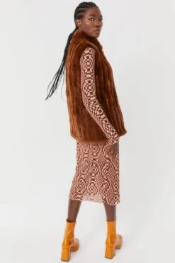 JAYLEY Chocolate Faux Fur Gilet -Deals Fabulous Women Wear Store jayley chocolate faux fur gilet p3679 77852 image