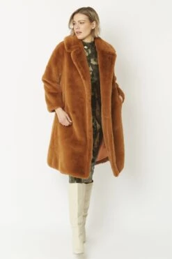 JAYLEY Chocolate Faux Fur Mid-length Coat 15 JAYLEY Chocolate Faux Fur Mid-length Coat -Deals Fabulous Women Wear Store jayley chocolate faux fur mid length coat p5478 66254 image
