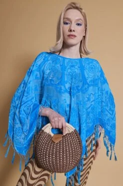 JAYLEY Chocolate Grace Bay Straw Beach Bag