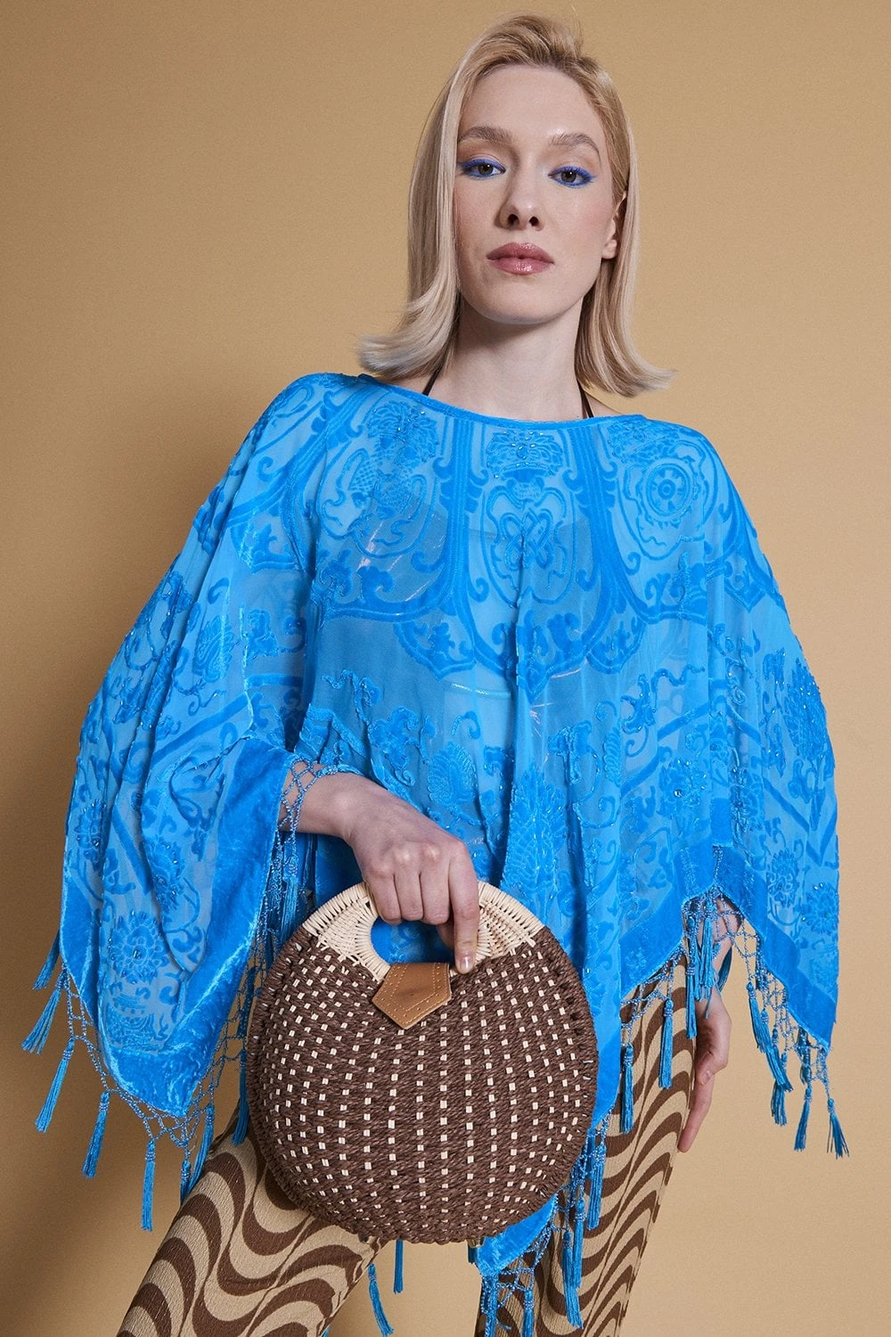 JAYLEY Chocolate Grace Bay Straw Beach Bag 1 JAYLEY Chocolate Grace Bay Straw Beach Bag