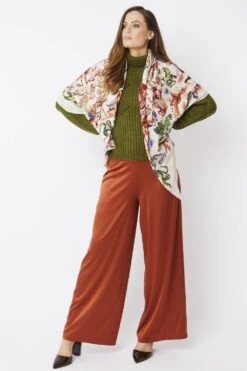 JAYLEY Cream Cashmere Blend Hand Painted Print Wrap -Deals Fabulous Women Wear Store jayley cream cashmere blend hand painted print wrap p5214 64384 image