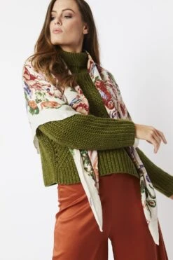 JAYLEY Cream Cashmere Blend Hand Painted Print Wrap -Deals Fabulous Women Wear Store jayley cream cashmere blend hand painted print wrap p5214 64386 image