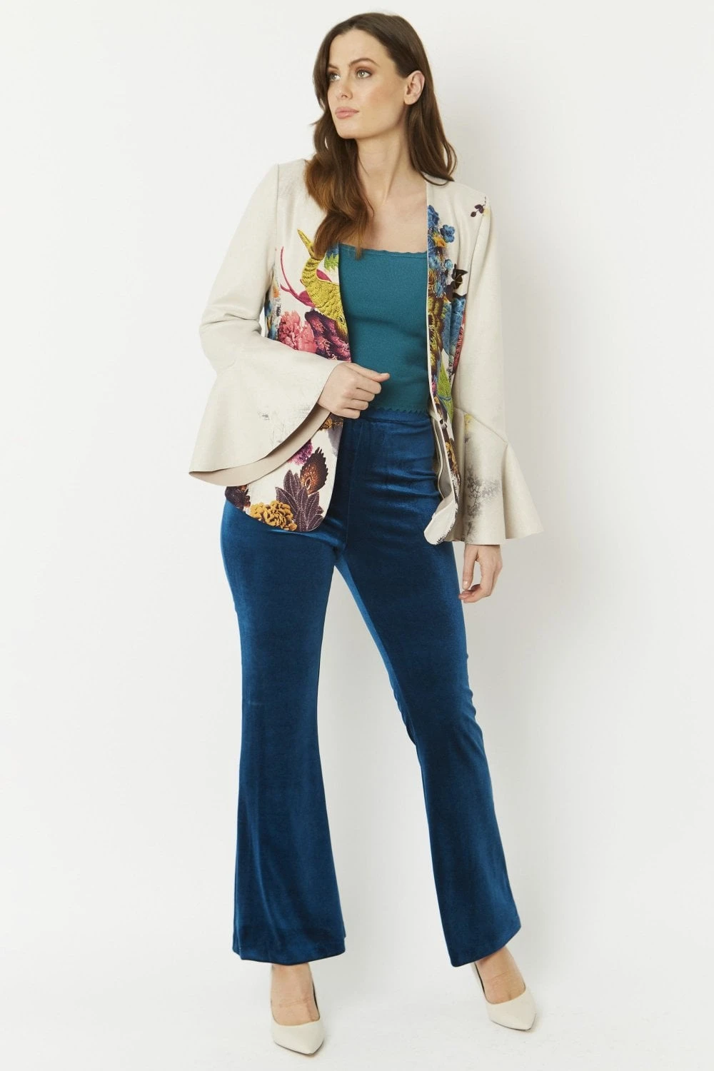 JAYLEY Cream Faux Suede Kate Jacket 8 JAYLEY Cream Faux Suede Kate Jacket - Image 8