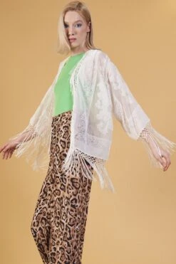 JAYLEY Cream Floral Print Silk Devore Jacket -Deals Fabulous Women Wear Store jayley cream floral print silk devore jacket p8793 49271 image