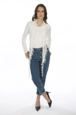 JAYLEY Cream Luxury Womens Lace Scarf