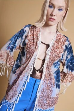 JAYLEY Cream Silk Kimono Jacket
