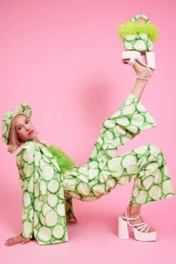 JAYLEY Cucumber Print Tencel Flares -Deals Fabulous Women Wear Store jayley cucumber print tencel flares p14503 95850 image