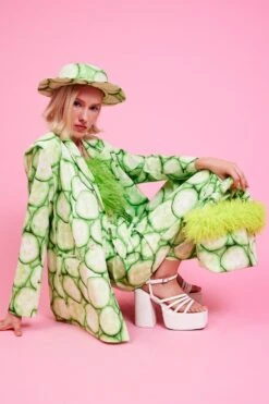 JAYLEY Cucumber Print Tencel Flares -Deals Fabulous Women Wear Store jayley cucumber print tencel flares p14503 95854 image