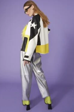 Best Seller -Deals Fabulous Women Wear Store jayley eco leather black and yellow motorcross jacket p13481 91235 image