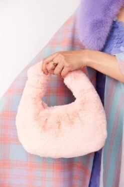 JAYLEY Faux Fur Charlotte Bag In Baby Pink