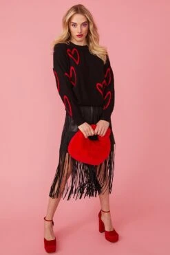 JAYLEY Faux Fur Jodie Bag In Red -Deals Fabulous Women Wear Store jayley faux fur jodie bag in red p11554 80583 image